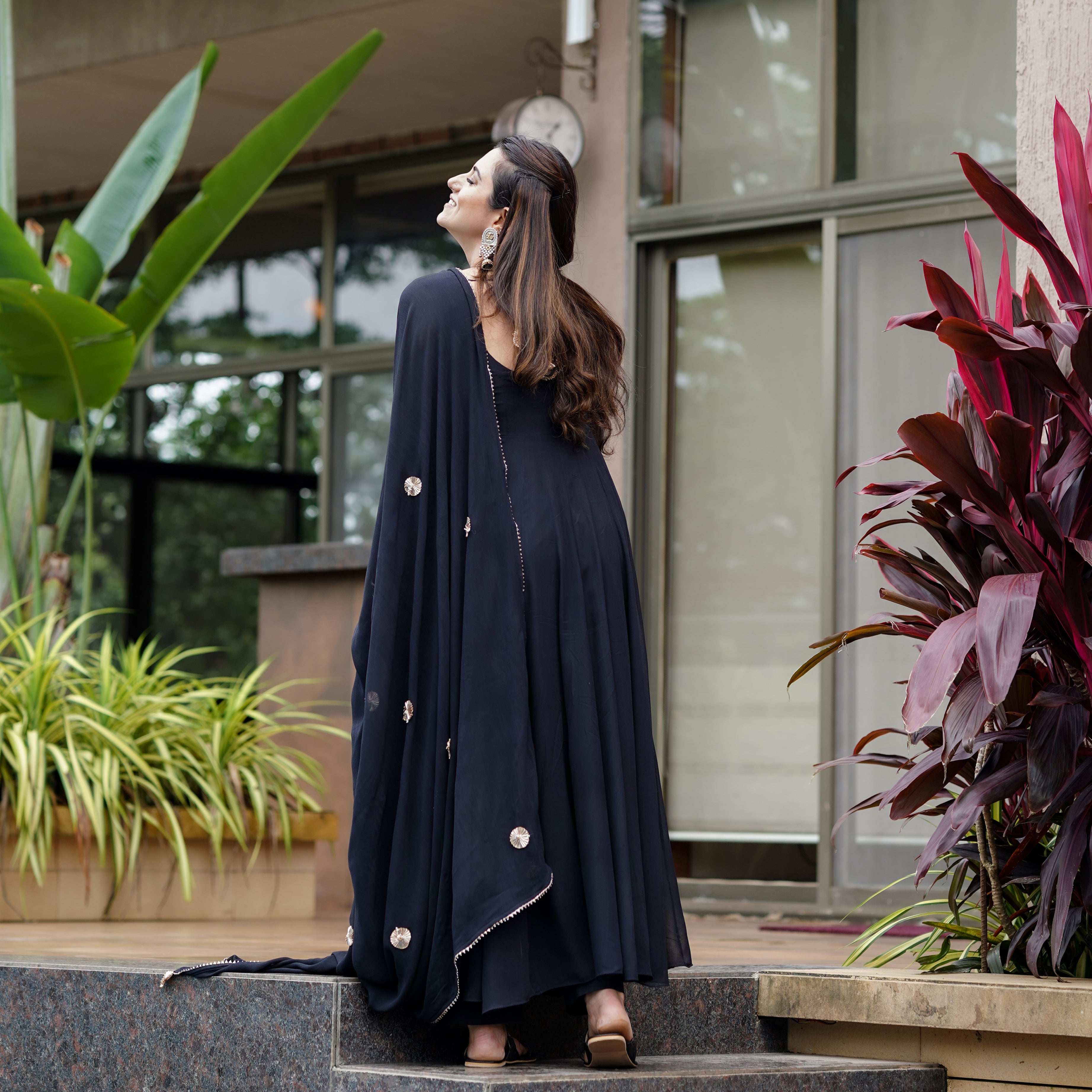 Buy Bunaai Black Georgette Designer Anarkali Suit Set For Women Online Buy Bunaai Black Georgette Designer Anarkali Suit Set For Women Online