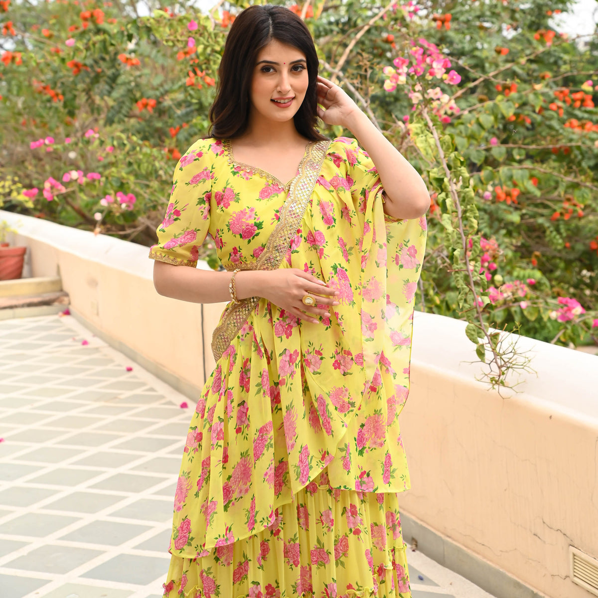 Kusum Floral Draped Saree