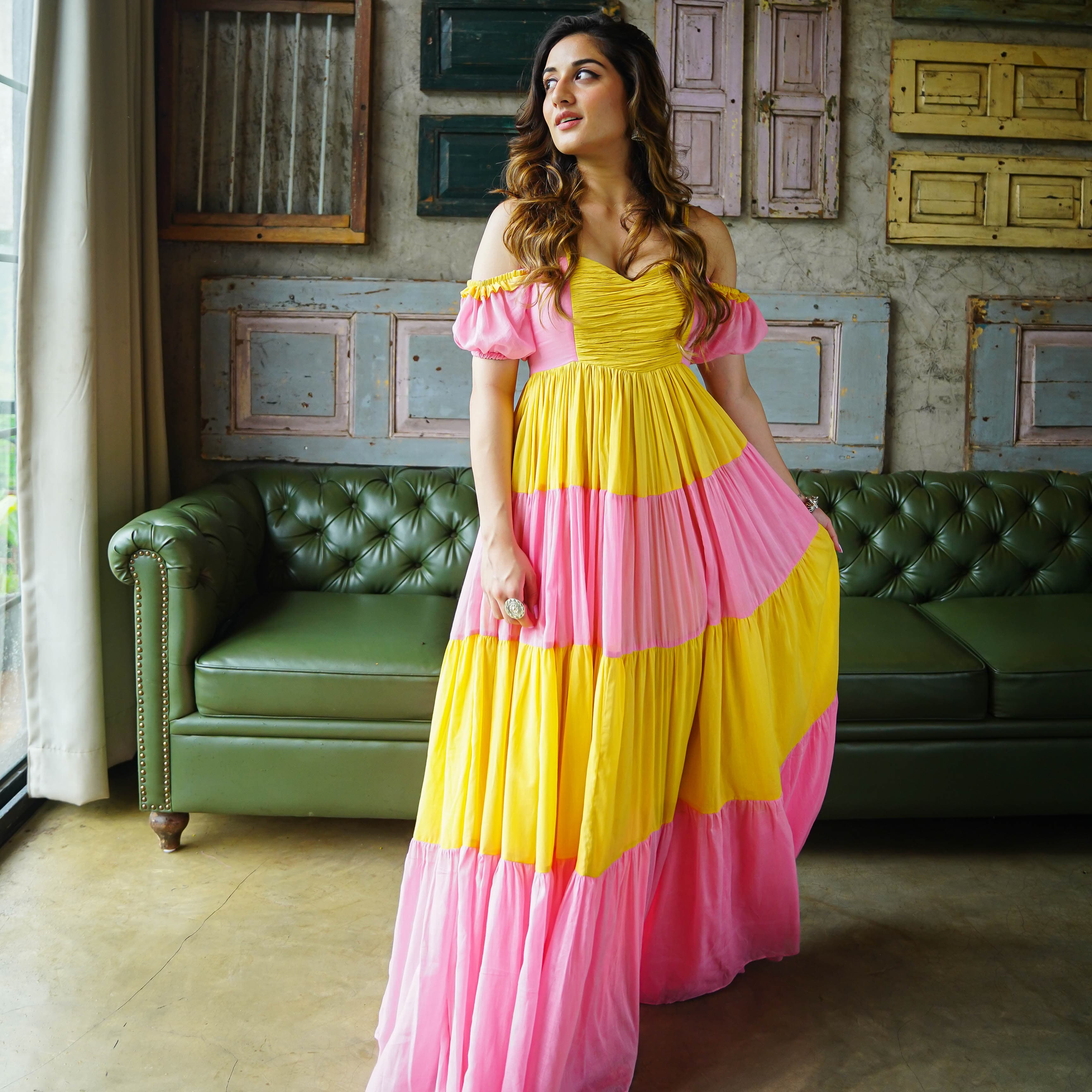 Tiered cotton maxi dress 
