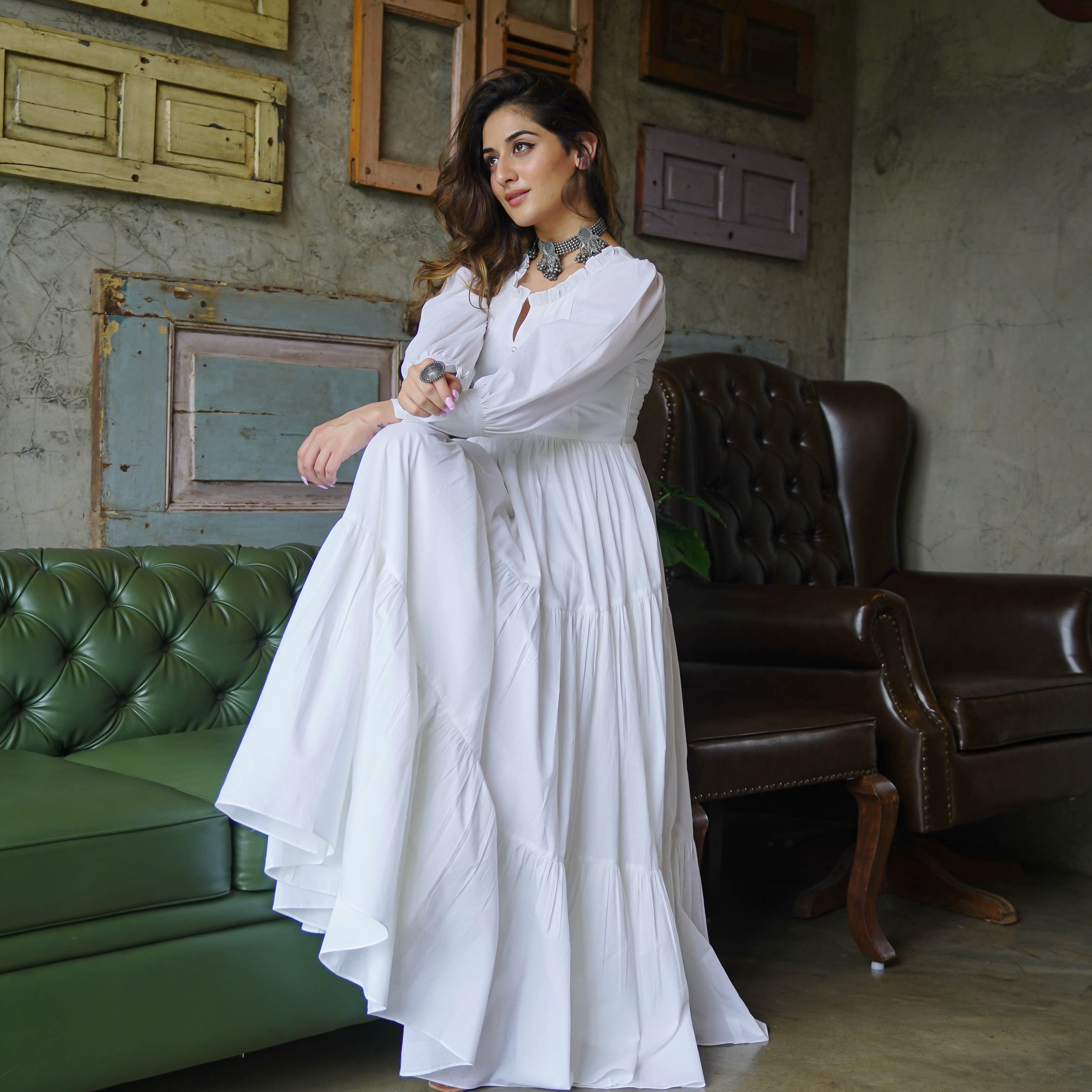 slim fit dress slacks Buy Bunaai Women's Pure White Cotton Maxi Dress Online- Bunaai