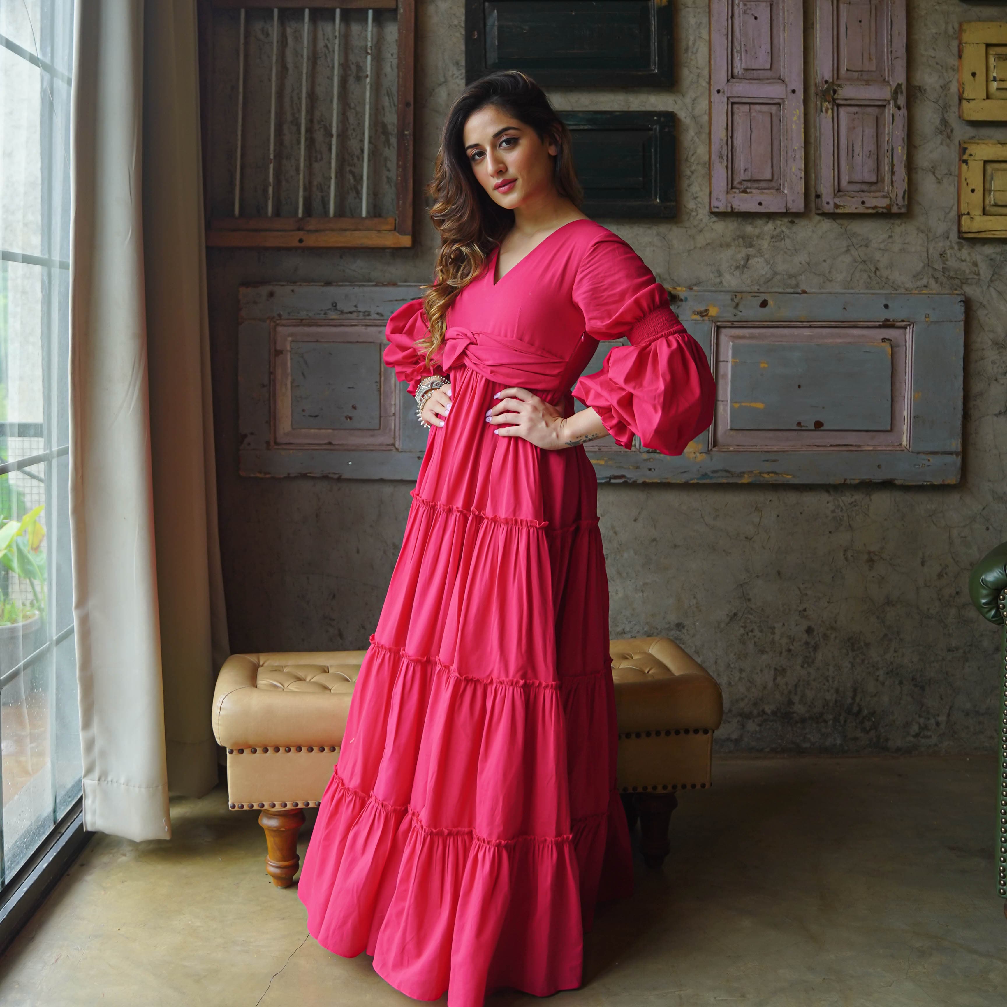 Buy Bunai Amara Belt Pink Cotton Maxi Dress For Women Online Buy Bunai Amara Belt Pink Cotton Maxi Dress For Women Online