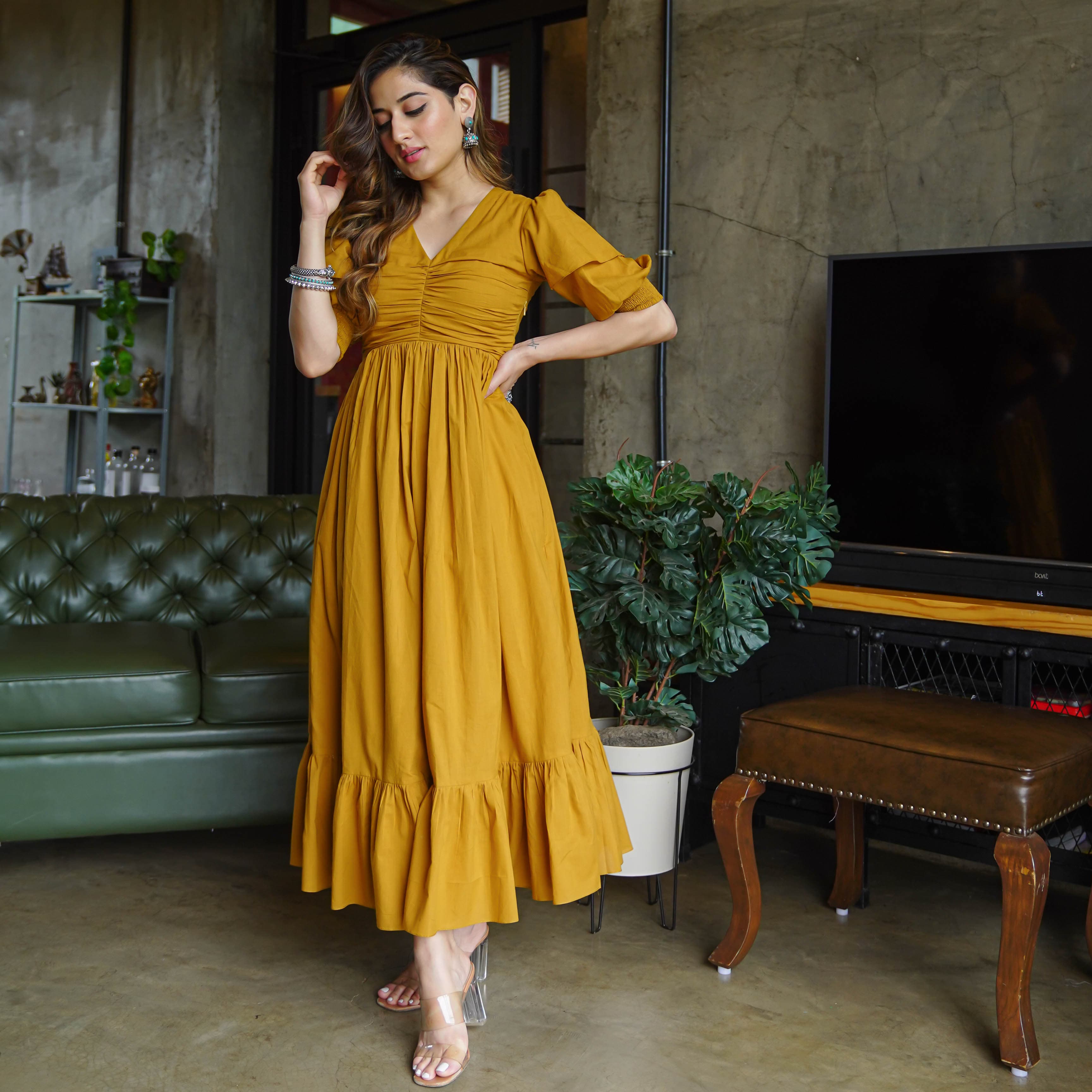 Cotton Dress | Shop Ivy Yellow Cotton Maxi Dress Cotton Dress | Shop Ivy Yellow Cotton Maxi Dress