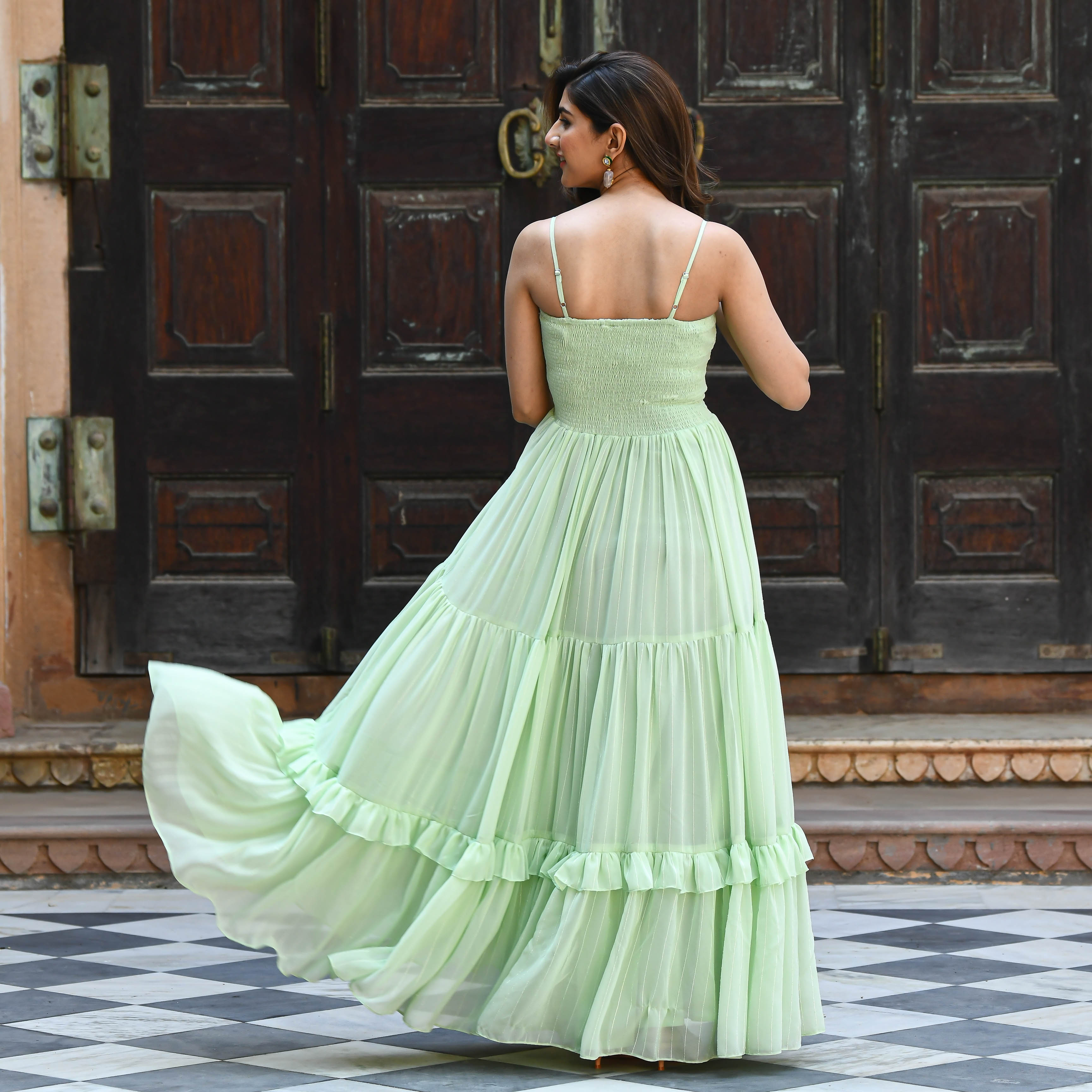 Bunaai Mint Green Sequin Maxi Dress Bunaai Mint Green Sequin Maxi Dress