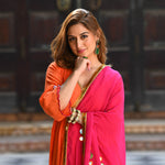 Bright Pink Orange Salwar Suit