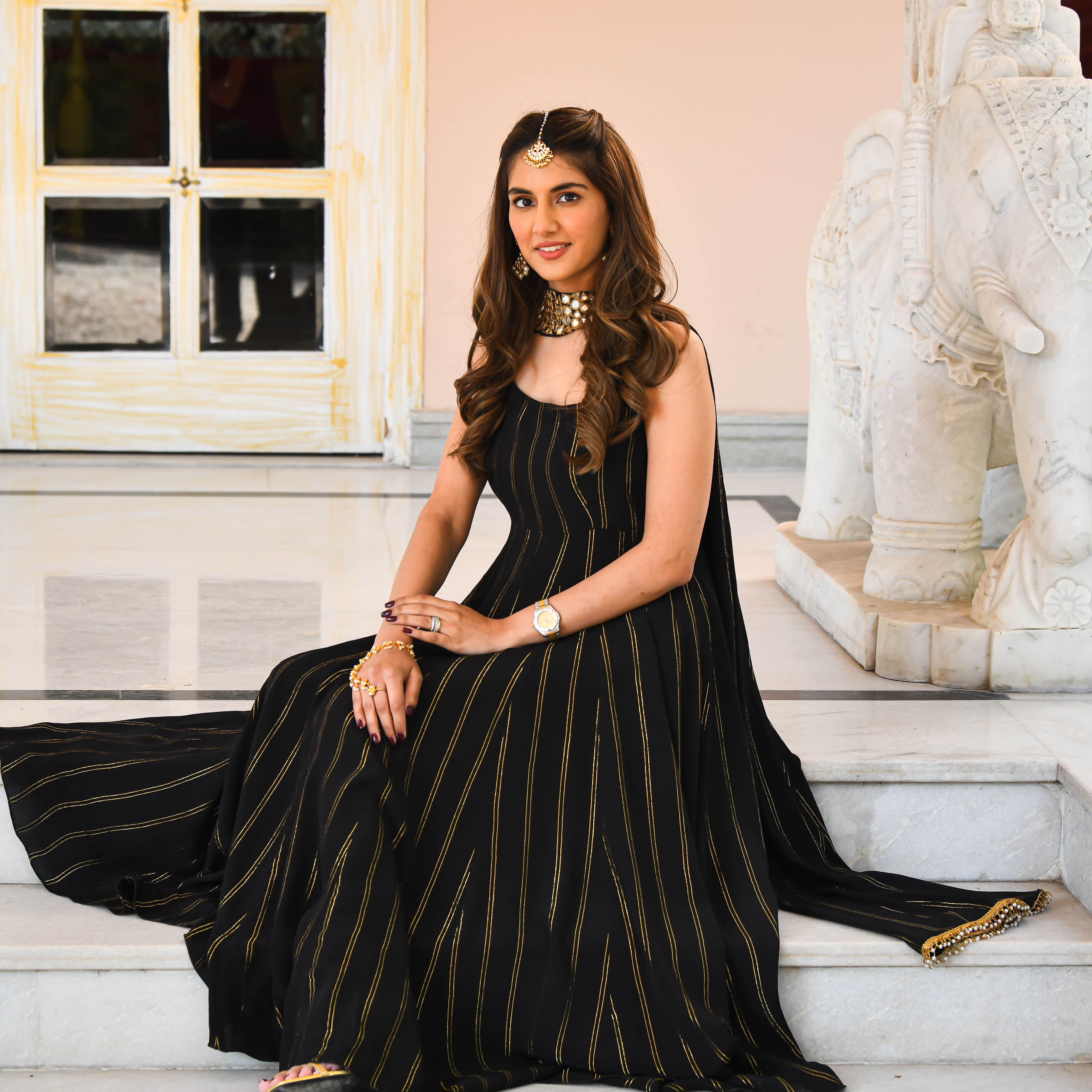 black designer anarkali dress Buy Bunai Black Designer Anarkali With Churidar Suit Set For Women Online