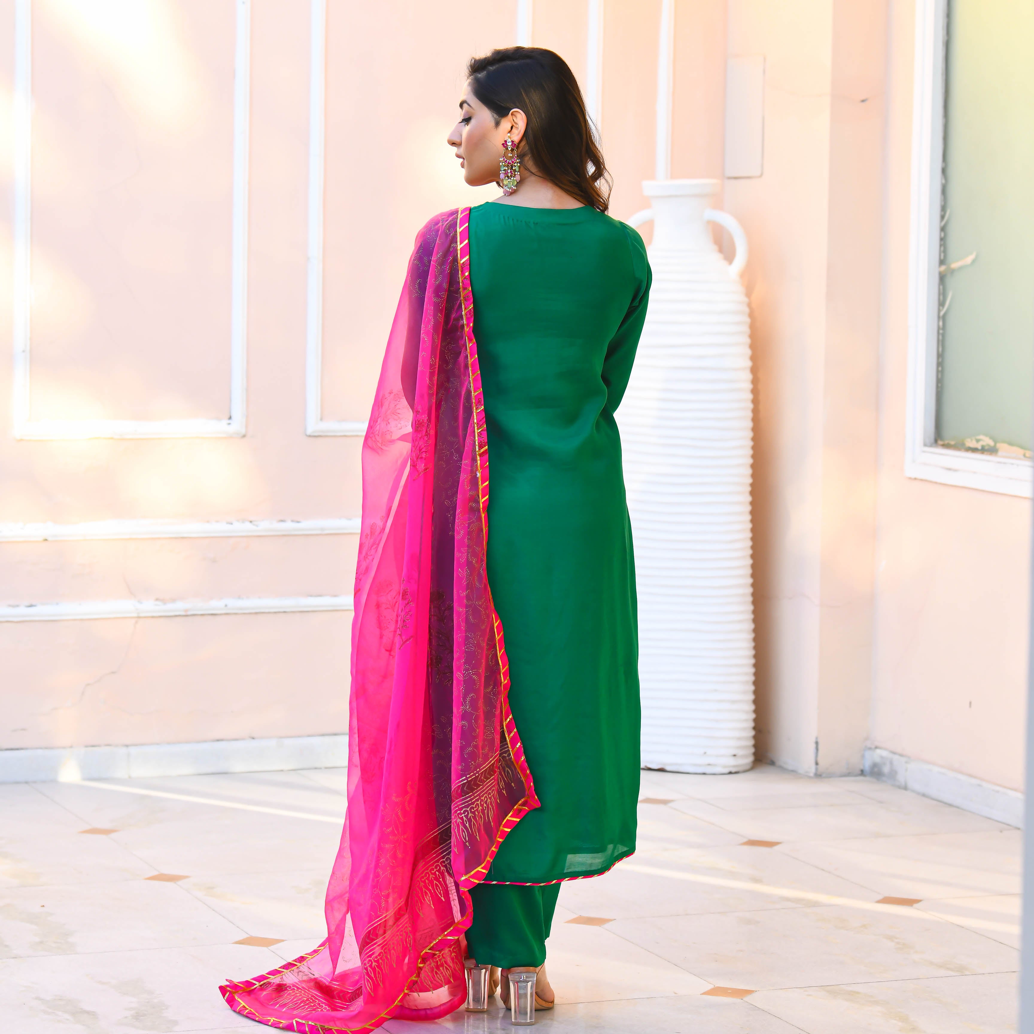 green pink combination dress Green x Pink Outfit Combination Ideas for Couples