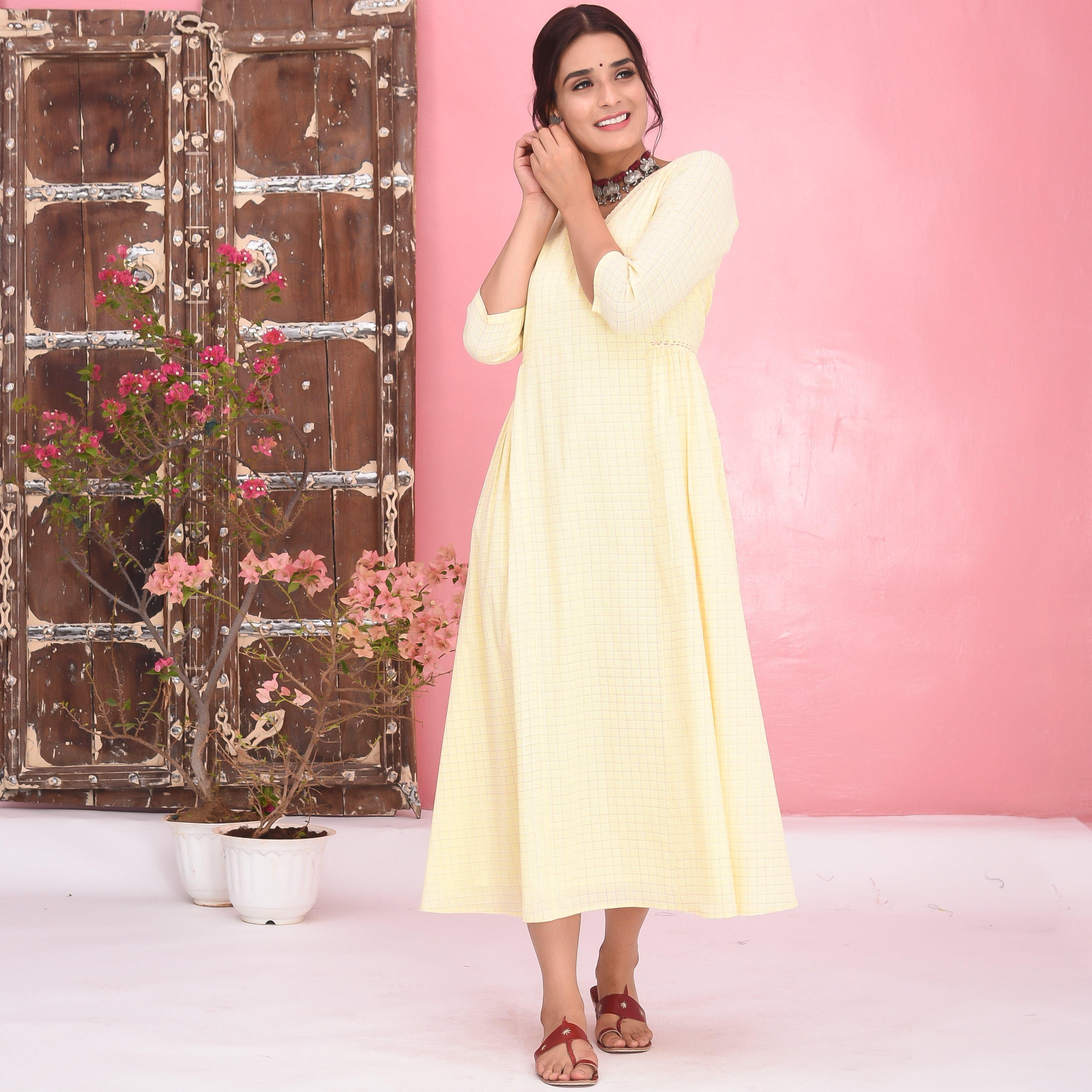 light yellow cotton dress Brandy Mini Silk Cotton Dress